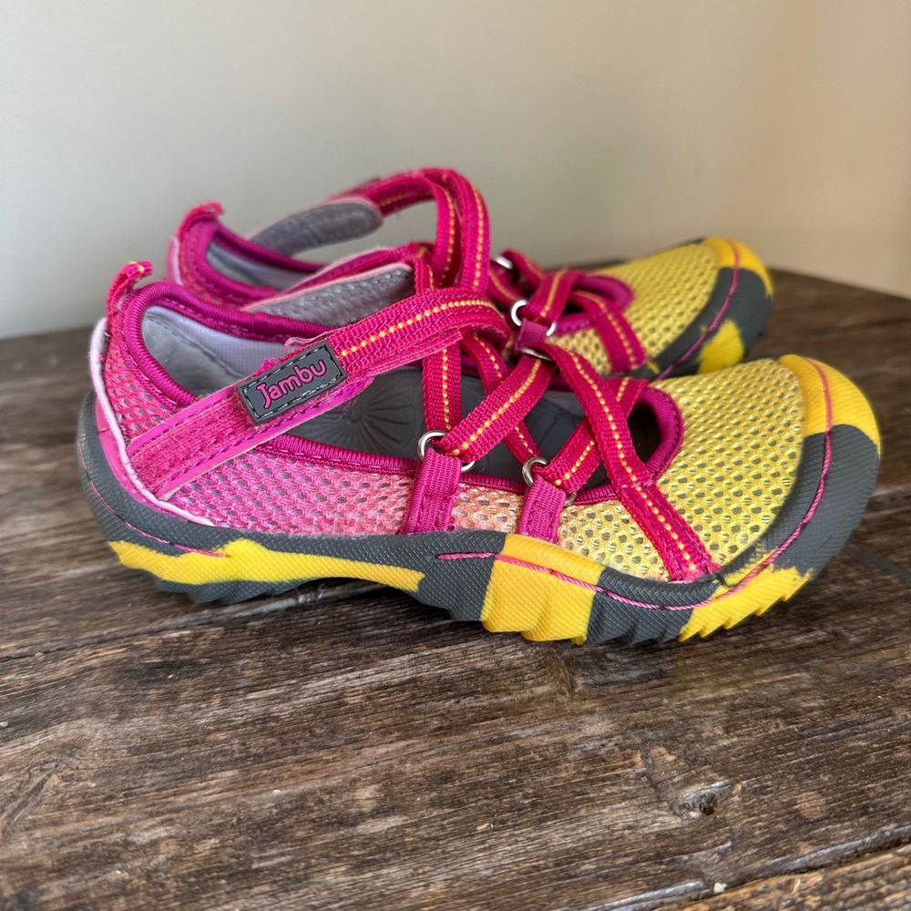 Jambu‎ Canopy Water Ready Amphibious Shoes Sandals Pink Yellow Kids Size 9M